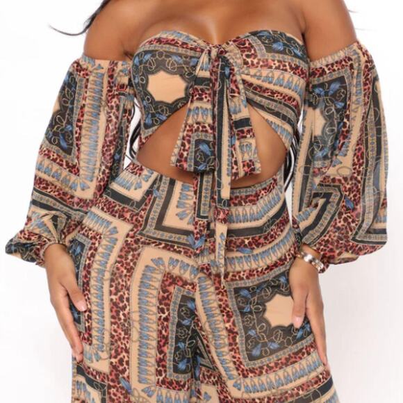 Fashion Nova Pants - Summers in St. Tropez Jumpsuit - Mocha/Combo